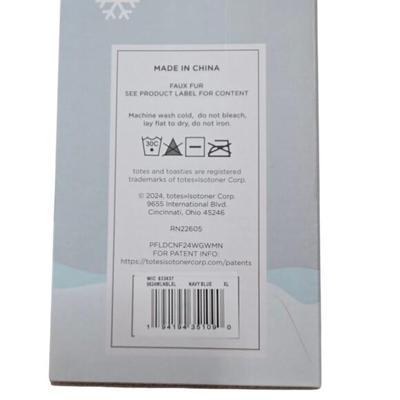 Totes Navy Blue Chenille Hoodback Slippers NEW Women's XL 9-10 - Picture 5 of 5